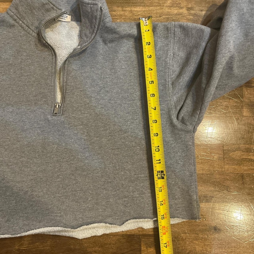 Quarter zip cotton John Galt breathable cropped comfort streetwear y2k - Picture 4 of 5
